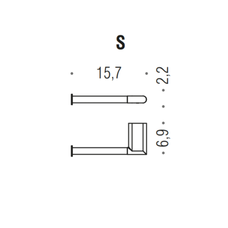 Colombo Mini Держатель т/б левый, цвет: черный матовый, артикул B4008S.NM