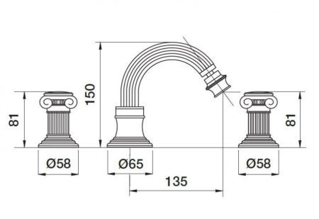Смеситель для биде Cezares Olimp OLIMP-BBS2-02-Sw Бронза