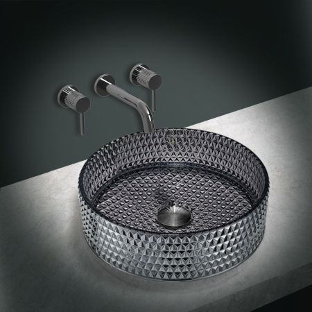 Раковина стеклянная Vincea VBS-5GL03, 400*400*125, накладная, цвет черный