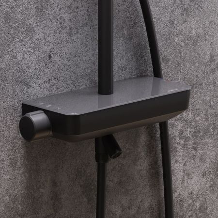 936730300 Scandinavian Pure душевая система с ванно-душевым смесителем-полкой, черный