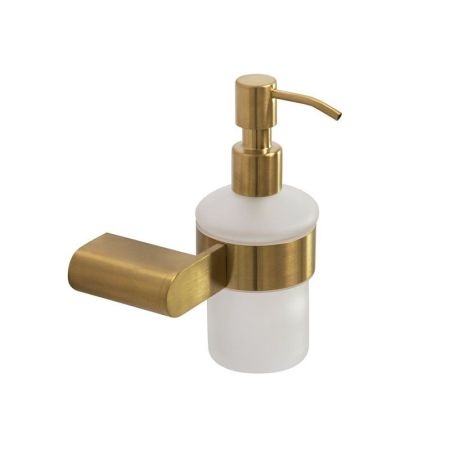 STYLUS-SOIS-V-BORO Диспенсер для мыла подвесной, стекло, исполнение брашированное золото, артикул STYLUS-SOIS-V-BORO
