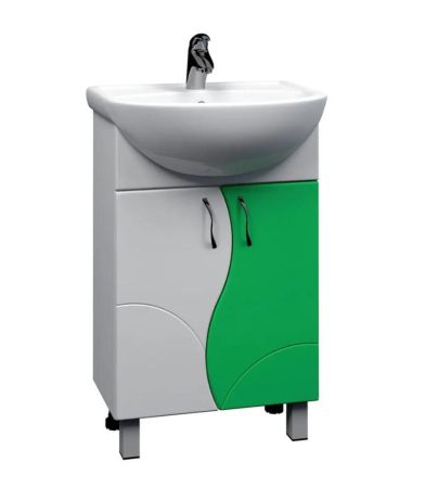Тумба с раковиной напольная VIGO Alessandro tn.ALE.UYU.55.2D зел, 55 см, артикул tn.ALE.UYU.55.2D зел-com