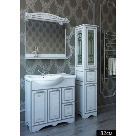 Зеркало Sanflor Адель 82 Н0000001072 Белое Патина серебро, артикул Н0000001072