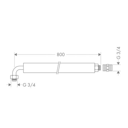AX  Гибкая подсоединительная труба, с угловым соед., 800 мм, ¾’, артикул 58308000