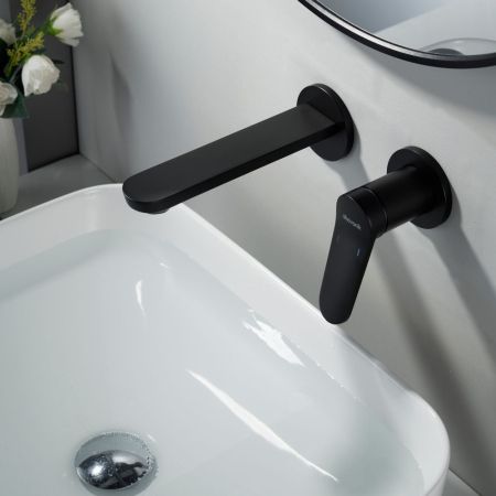 Смеситель для раковины встраиваемый Shevanik S4341H, черный