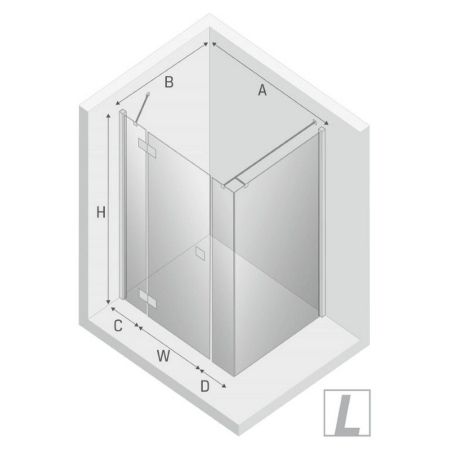 Душевое ограждение NEW TRENDY REFLEXA PLUS L 130x100x200 EXK-1232 (хром), артикул EXK-1232