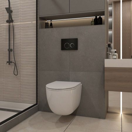 Клавиша смыва Maretti Elena AC12EA-564, черный/хром, артикул AC12EA-564