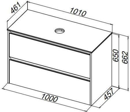 Столешница Allen Brau Activity 100 1.35024.ON акриловый камень оникс, артикул 1.34024.ON