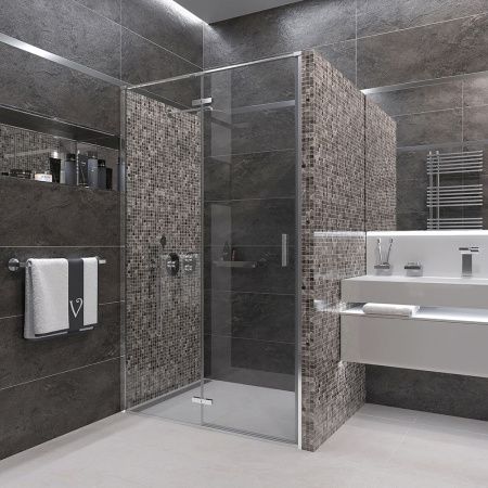 Душевая дверь Veconi Vianno VN-73, 1000x1950, хром, стекло прозрачное