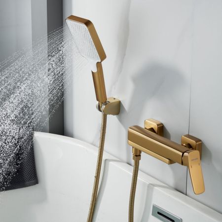 Смеситель для ванны Shevanik S9952G, золотой сатин