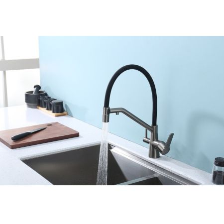 Смеситель для кухни с подключением фильтра Raglo R80.62.09, графит, артикул R80.62.09