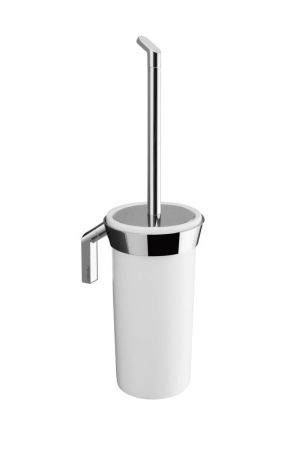 Gedy Karma, настенный керамический ёрш, цвет хром - белая керамика, артикул 3533/03(13)