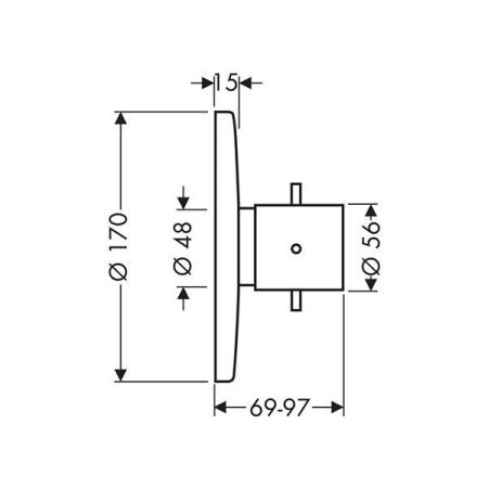 AX Starck Встраиваемый термостат для душа, 1 потреб, (внешняя часть), цвет: хром, артикул 10715000