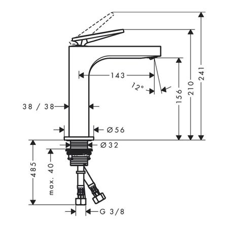 AX CitterioСмеситель для раковины160,незап.сли , цвет полированное золото, артикул 39024990