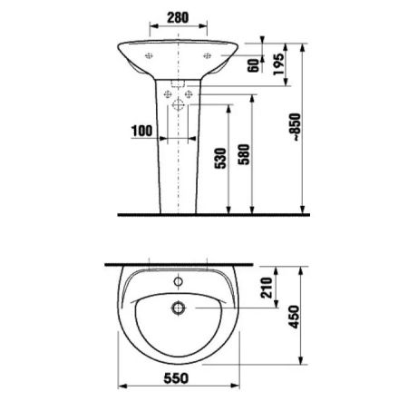 Пьедестал JIKA LYRA 8.1927.0.000.000.9 (для раковины, белый), шт, артикул 8.1927.0.000.000.9