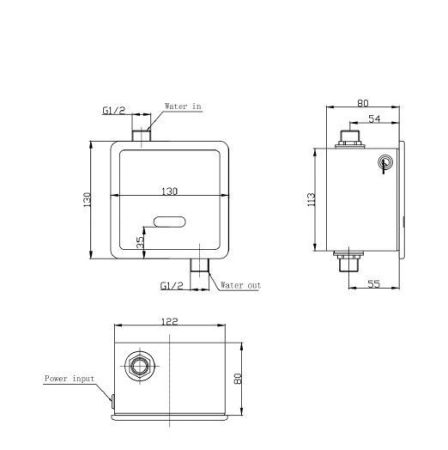 Клавиша смыва, Artceram, Urinal Overview, для писсуара, ширина, мм-130, глубина, мм-80, высота, мм-130, тип смыва-одинарный, тип управления-бесконтактный, цвет-хром, артикул 801.000.71
