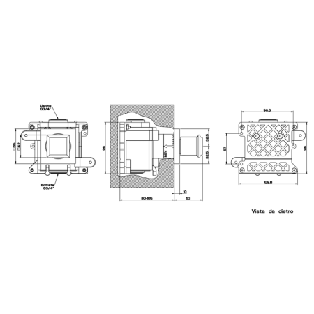 Gessi Внутренняя часть запорного крана для термостатического смесителя