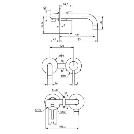 360260500 Scandinavian Pure, встраиваемый смеситель для раковины, розовое золото, артикул 360260500