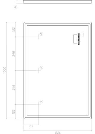 Зеркало VIGO Geometry Media z.GEO.100.Media, 100 см, артикул z.GEO.100.Media
