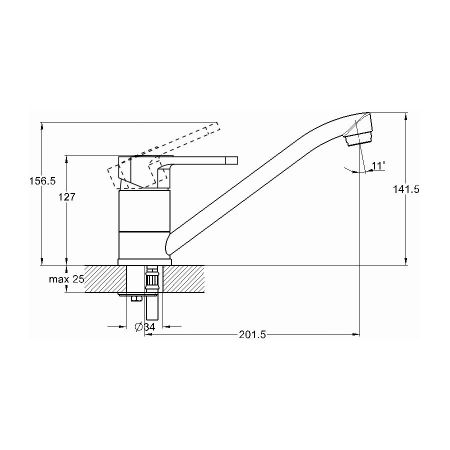 Смеситель для кухни G.Lauf 4P4-A043, хром