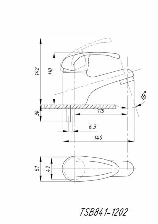 Смеситель для раковины TSARSBERG (TSB-841-1202) тип См-УмОЦБА, артикул TSB-841-1202