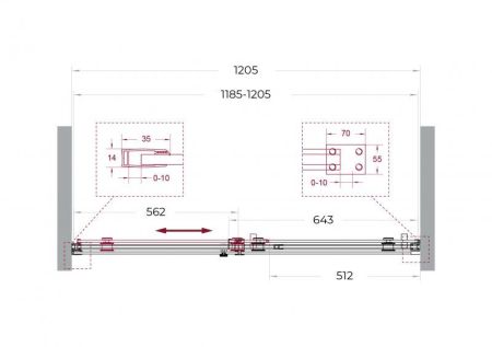 SOFT_CLOSE-2-BF-1-180-C-GM Душевая дверь, артикул SOFT_CLOSE-2-BF-1-180-C-GM