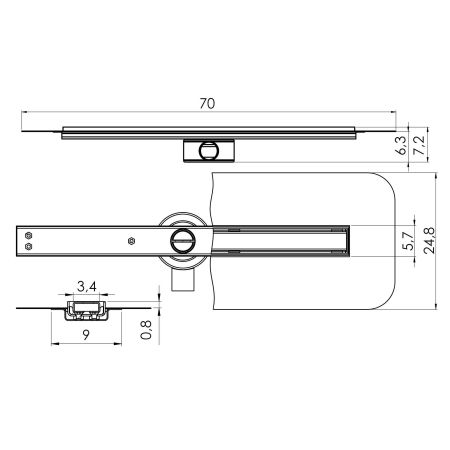 Душевой трап NEW TRENDY VIMO SLIM 70 см OL-0057 (нерж. сталь), артикул OL-0057