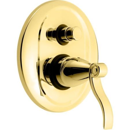 Смеситель Abel внутристенный, с переключателем на 2 выхода, цвет золото, артикул 39019OR