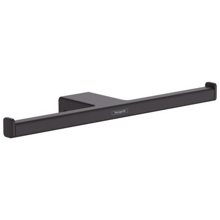 Бумагодержатель, Hansgrohe, AddStoris, без крышки, двойной, ширина, мм-300, глубина, мм-78, высота, мм-21, тип установки-настенный, крепления в комплекте, цвет-черный матовый