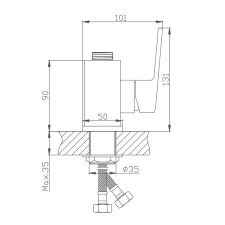 Основание смесителя для кухни Haiba HB73563, хром