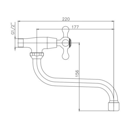 Кран для холодной воды Cron CN4808, хром