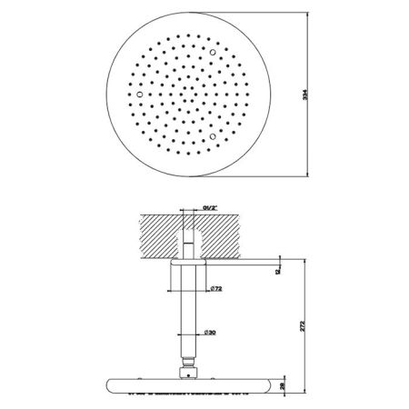 Gessi Goccia Верхний душ для потолочного крепления Ø306мм, цвет: хром