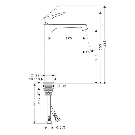 AX Citterio M Смеситель для раковины , цвет шлифованная медь