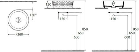 Раковина накладная Allen Brau Fantasy Romb 36 4.11033.MT мятный, артикул 4.11033.MT