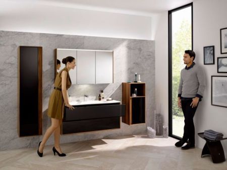 Шкаф пенал Vitra Metropole 40 L 58204 подвесной Сливовое дерево Черный, артикул 58204