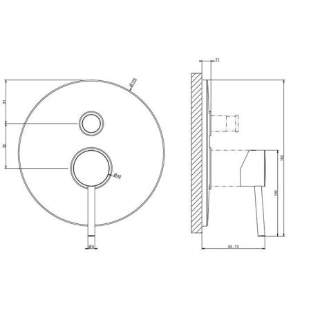Gessi Emporio Via tortona Внешние части для настенного смесителя с автоматическим переключателем ванна-душ, цвет: Black XL, артикул 18779#299