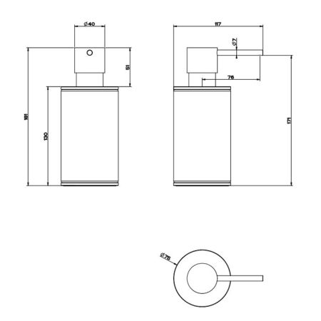GESSI 316 Дозатор для жидкого мыла настольный, цвет: белый/brushed black metal pvd, артикул 54737#707