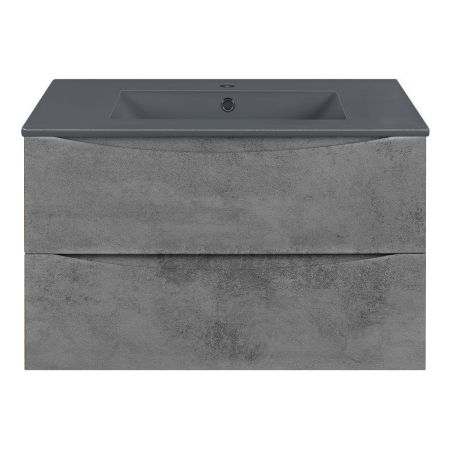 База под керамическую раковину Mia 750 подвесная, 2 выкатных ящика soft close, Beton, артикул VMC-2MC750BT