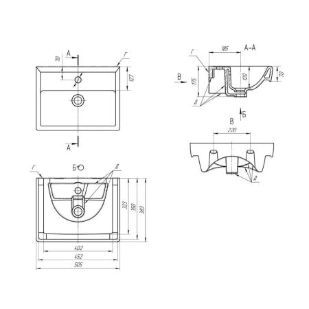 Раковина Dreja Mini 195032, 50 см, артикул 195032