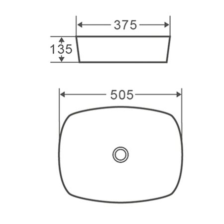 Раковина чаша Terminus Ното 04RN50x37x13W, белый, артикул 04RN50x37x13W