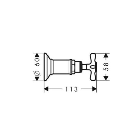 AX Montreux Запорный вентиль, СМ, ½’ / ¾’ (рычажные рук.), цвет: полированное золото, артикул 16872990