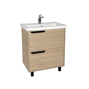 Тумба VIANT "Кёльн" 2 ящика светлое дерево 385х565х820 под раковину KIRFOST60 (Фостер 60) (VKEL60FOSD-T2Y)