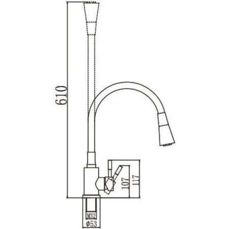 Смеситель для кухни Savol S-3002AM02, хром