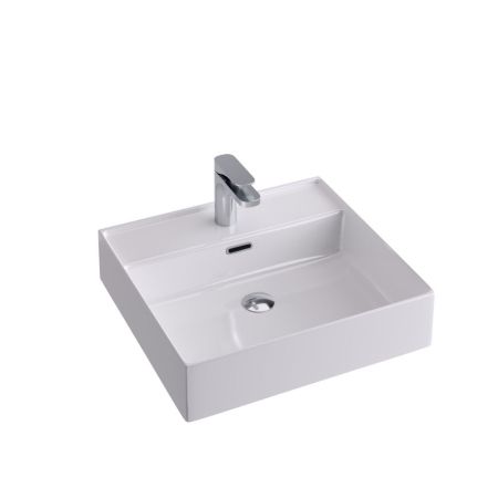 Hidra Kiub, накладная/подвесная прямоугольная раковина 51x46x12h см, цвет белый глянцевый, артикул KI50/001