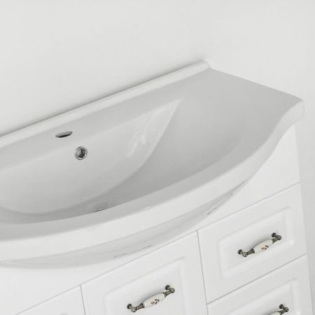 Тумба с раковиной Style Line Олеандр-2 90 (3 ящ.) под умывальник Эльбрус 90, рельеф пастель Тумба с раковиной Style Line Олеандр-2 90 (3 ящ.) под умывальник Эльбрус 90, рельеф пастель