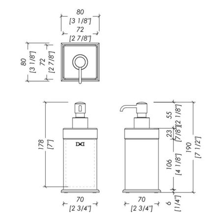 DEVON Cube Дозатор жидкого мыла настольный, цвет белый/хром, артикул CUBE330CR