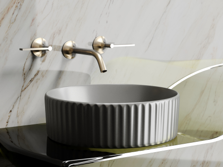 Умывальник чаша накладная круглая (цвет Антрацит Матовый) Элемент (Element) 360x360x115мм, артикул CN6057MH