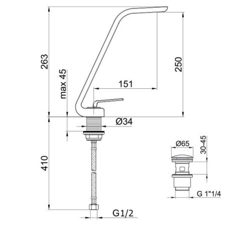 Смеситель для раковины Webert Wolo WO830402564, черный, артикул WO830402564