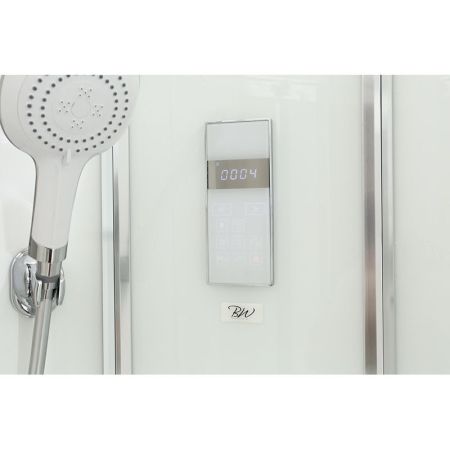 Душевая кабина Black&White Galaxy G5507-L с гидромассажем профиль Серебристый хром задняя стенка Белая