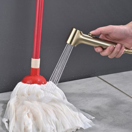 Гигиенический душ со смесителем Rose R235G, золотой сатин